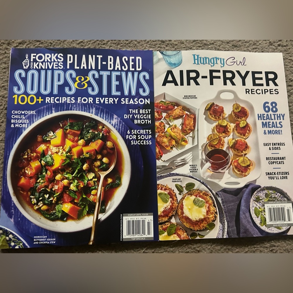 Forks over knives, soup & stews and hungry girl air fryer recipes magazine